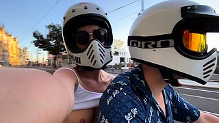 Busty Czech amateur fucks outdoor in public