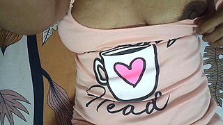 La Morra Masturbates by Her Mexican Stepfather Fucking Her Tits and Shows Her Juicy and Delicious Pussy