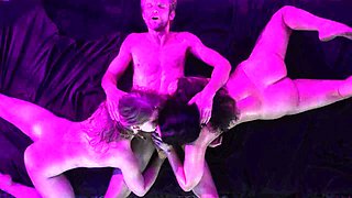 Through Her Seductive Lens: Busty Threesome Deepthroat in