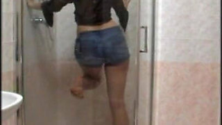 In the Shower with Pantyhose