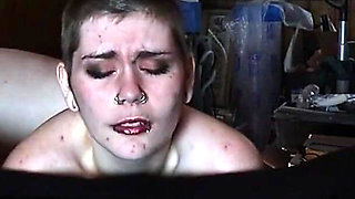 Shaved Head Punk Girl Fucked by Old Man