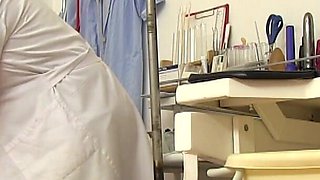 Busty mature woman in her gyno examination