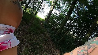 Amateur couple outdoor sucking, fucking, cum swallowing and piss drinking