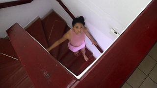 My Brunette Stepsister Sucks My Cock with Our Friends at Home and No One Saw Real Sex