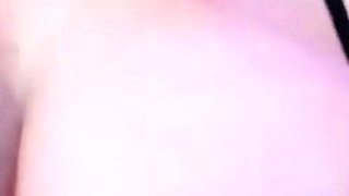 Vulva rubbing close up with blonde handling monster dildo