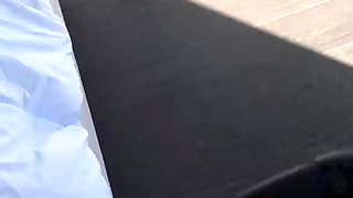Hot Russian woman cowgirl railing yam-sized donk