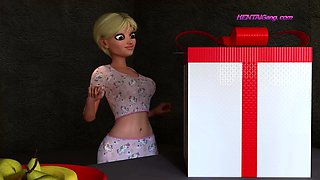 Deep ANAL Love Between Huge Cock FUTA Mom - Petite Daughter