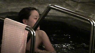 Sweet amateur Japanese ladies enjoy a hot bath on hidden cam