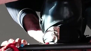 Bound and Hooded I'm Taking a Cock Down My Throat with Moaning and Spit