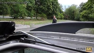 Hunt4k. man penetrates wondrous girl in his car while cuckold is around