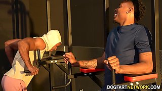 Kay Carter her husband at the gym with two hot black studs