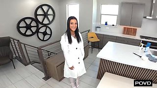 French Maid Uses Her Mouth And Cunt To Clean Up Cock