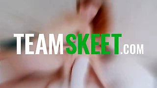 Muscular stud smacks hot mexican Havana Bleu's phat bum before covering her face with gigantic sperm