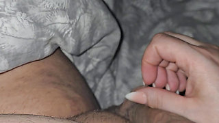 Time machine send step mom handjob step son dick in bed