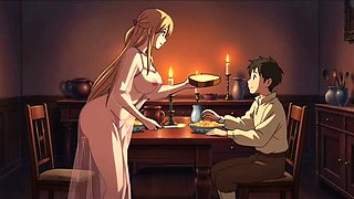 Anime Hentai: Ghibli Farm Wife with Big Boobs in Sexy Outfit - Curvy 3D Animation