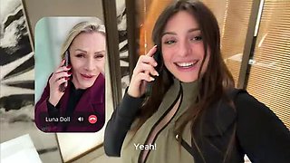 Victoria Nova & Luna Doll Threesome POV - Valentine's Day FFM Blowjob & Cumshot on Big Boobs