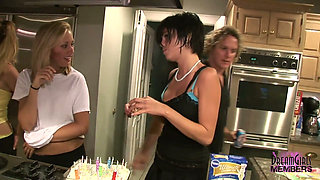 Private home video girls show tits ass & spread their pussies at a birthday