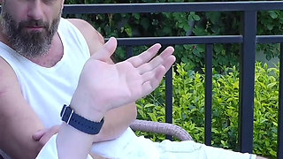 Shh... My Daddy Might Come Back! Slutty Daughter Fucks His Friend in the Backyard!