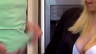 Penny's Nylons Jerking Handjob for Her Stepdad