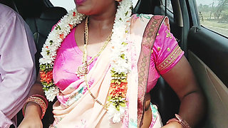 Indian Car Sex Telugu Saree Housewife Car Journey for Fucking with Husbend's Friend. Telugu Dirty Talks.