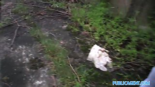 PublicAgent: Outdoor blowjob and fucking with young Czech babe