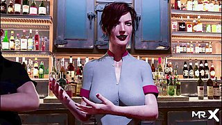 Two amazing butts side by side in a fashion animation