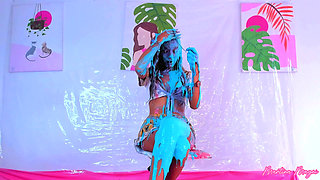 Wam!! Martina Is Punished with a Mess of Colorful Slime