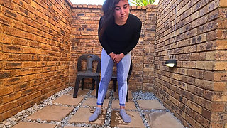 Chubby Small Boobs Slut Indoors and Outdoors Pissing Compilation, Wet and Messy