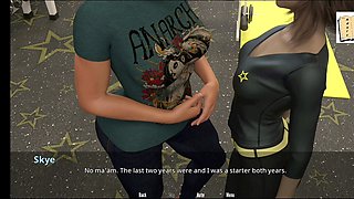 Busty babe in an uncensored visual novel game with a big ass and erotic stories