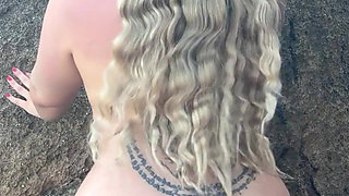 Hot Naked Blonde on the Beach