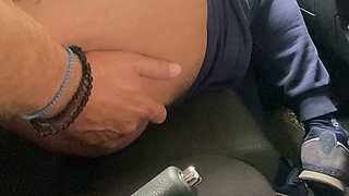 Fingering His Ass in Car