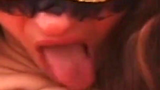 Horny Masked MILF Wife Amateur Fingers Her Hairy Pussy in Front of Her Watcher Husband