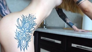 Filthy girlfriend Begs for a Swift Kitchen Cock Pounding