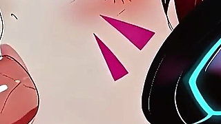 60 Frames, 1080p, D.va the Second Episode, the Innocent and Adorable Dva, Along with a Perfect Artful Oral Sex Scene. Blowjob,