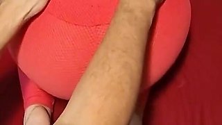 My wife in legging playing with me