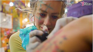 Pornstar Tattoo Artist Bends Over For Her Client Hard Anal, Filthy Atm, And A Dripping Facial Fini