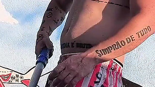 3 Naughty Friends Paying the Pool Owner on the Xerecard