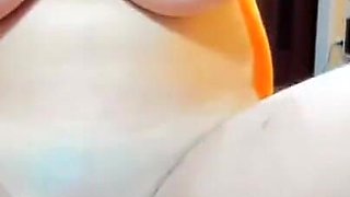 Tits Hanging, Bouncing, Pressing, Nipples Sucking, Hot Dual Masturbation with Fingers and Dildo!