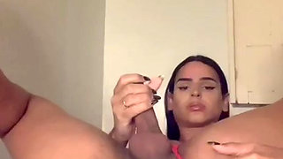 This Hot trans girl loves to play with herself on cam