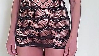 Martina in a Fishnet Bodysuit