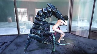 3D Tifa was ambushed by an alien monster