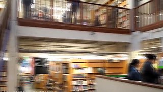 Sensuous blonde teen flashing her perky tits in public