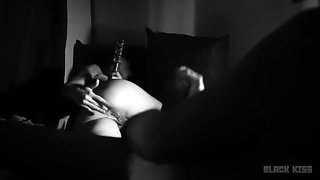 Hot MILF teases with glass dildo in her ass before rough anal fuck - MarkusCross