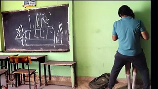 Hot Indian School Girl 18yo Fucks in Empty Classroom - Desi Teen Sex