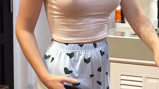 Rubbed his stepsister's pussy hard enough to get her real wet