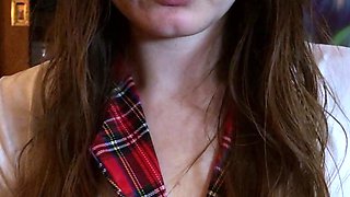 Amateur brunette Michelle with small tit