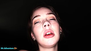 Cute Teens Brunette Fuck POV in bathroom