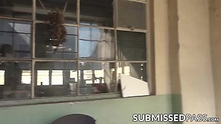 Bondage babe toyed into submission by dyke domina