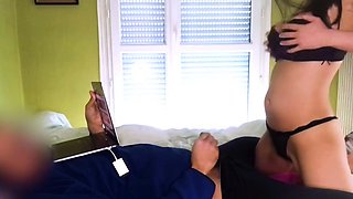 Big ass sexy latina in lingerie fingers pussy pov style