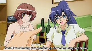 Brother gets seduced by his busty step-sister and her friend